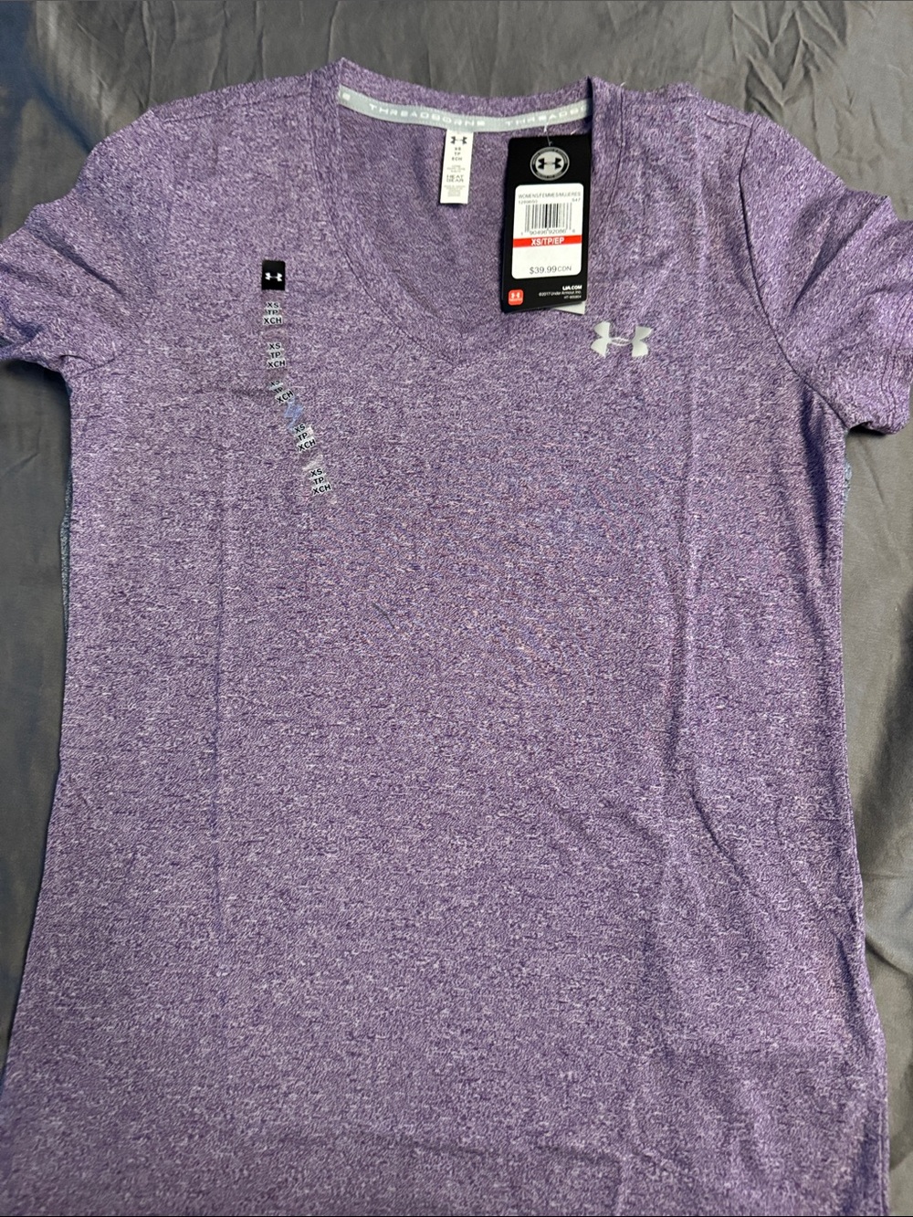 Under Armour Purple Heathered V-Neck Performance Tee